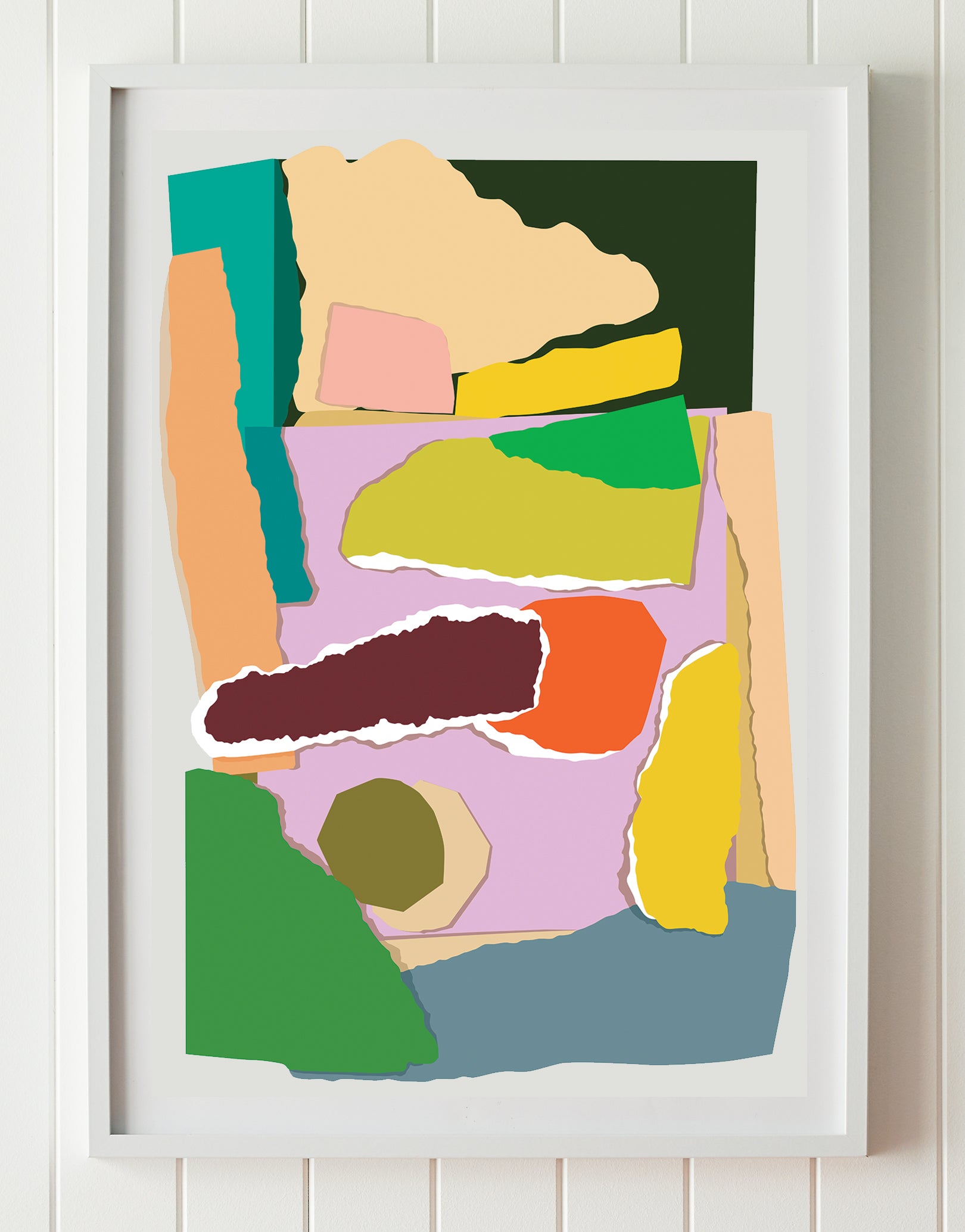 Collage Art Abstract Poster Zonsondergang Abstract Posters & Art