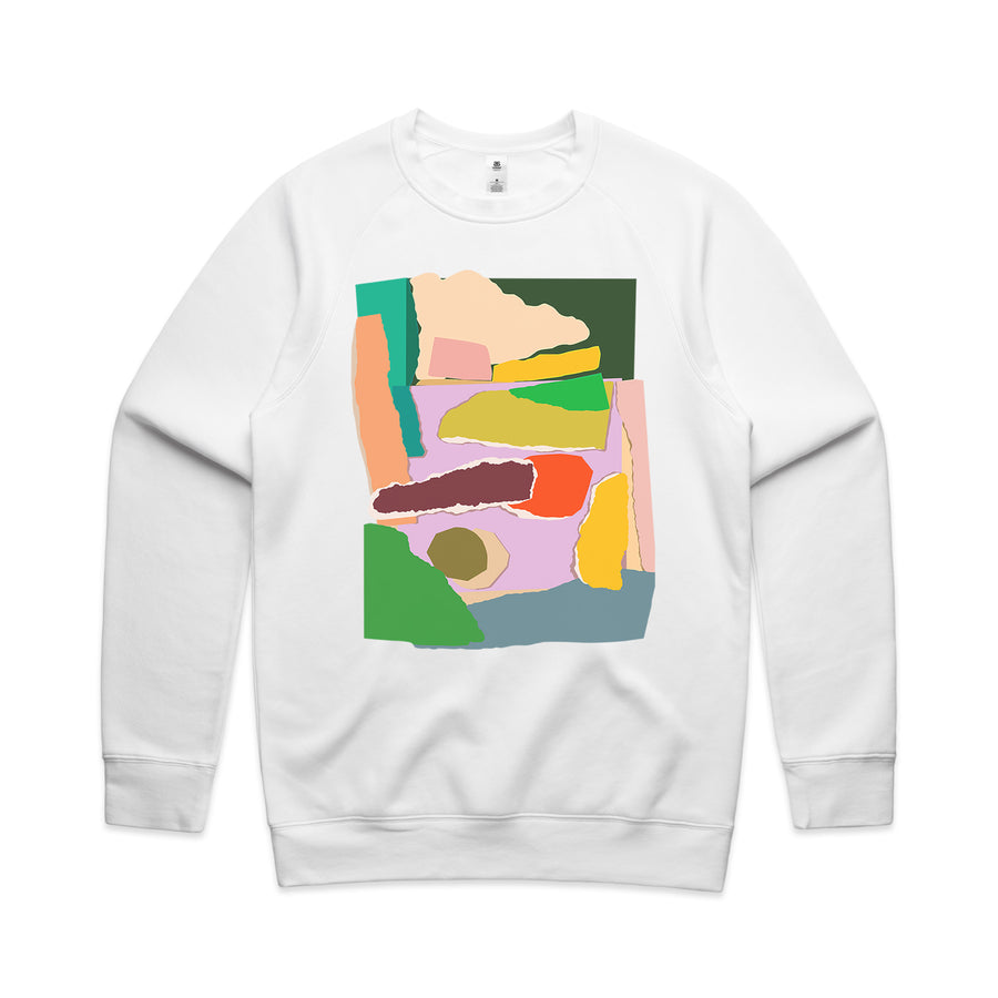 ABSTRACT COLLAGE CREW NECK SWEAT